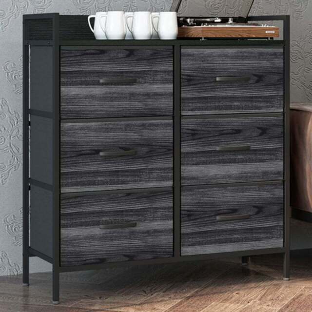 HOMCOM 6 Drawer Black Bedroom Chest of Drawers - Wilko - image 1