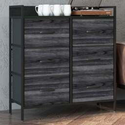 HOMCOM 6 Drawer Black Bedroom Chest of Drawers - Wilko - thumbnail 1