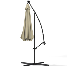 Living and Home Beige Cantilever Parasol with Cross Base 3m - Size: 260 x 300 x 300cm - White - Wilko - thumbnail 5