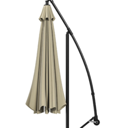 Living and Home Beige Cantilever Parasol with Cross Base 3m - Size: 260 x 300 x 300cm - White - Wilko - thumbnail 6
