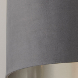Lighting Collection Dark Grey Silver Inner Velvet Drum Shade 40cm - Size: 24 x 40 x 40cm - Wilko - thumbnail 5