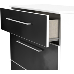 Crowndale Worcester 3 Drawer Matt Black and White Deep Chest of Drawers Ready Assembled - Black Matt & White - Wilko - thumbnail 7