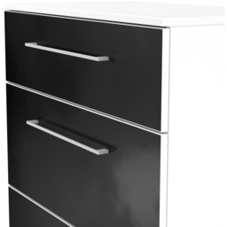 Crowndale Worcester 3 Drawer Matt Black and White Deep Chest of Drawers Ready Assembled - Black Matt & White - Wilko - thumbnail 6