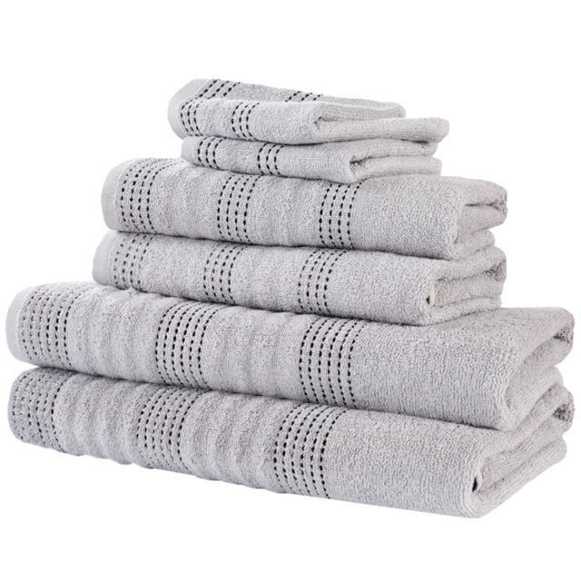 Rapport Home Spa Silver Pure Cotton Towel Bale Set of 6 - Size: 12 x 90 x 140cm - Wilko - image 1