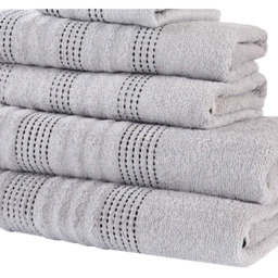 Rapport Home Spa Silver Pure Cotton Towel Bale Set of 6 - Size: 12 x 90 x 140cm - Wilko - thumbnail 4