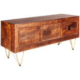 Brooklyn Ozella 2 Door 2 Shelf Dark Gold Plasma TV Unit - Brown - Wilko - thumbnail 6
