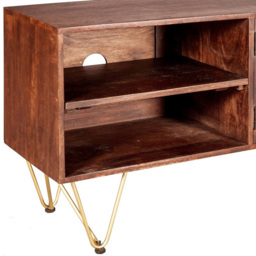 Brooklyn Ozella 2 Door 2 Shelf Dark Gold Plasma TV Unit - Brown - Wilko - thumbnail 7