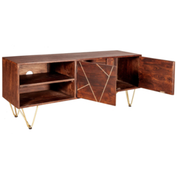 Brooklyn Ozella 2 Door 2 Shelf Dark Gold Plasma TV Unit - Brown - Wilko - thumbnail 5