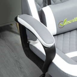 Portland Grey PVC Leather Swivel Gaming Chair - Wilko - thumbnail 4