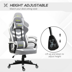 Portland Grey PVC Leather Swivel Gaming Chair - Wilko - thumbnail 5