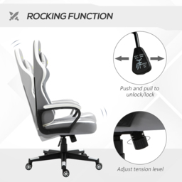 Portland Grey PVC Leather Swivel Gaming Chair - Wilko - thumbnail 6