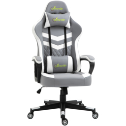 Portland Grey PVC Leather Swivel Gaming Chair - Wilko - thumbnail 3