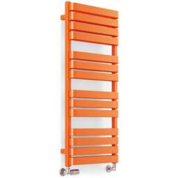Terma Warp T Bold Matt Orange Heated Towel Rail 2660 BTU 1110 x 500mm - Size: 111 x 50 x 11.2cm - Wilko