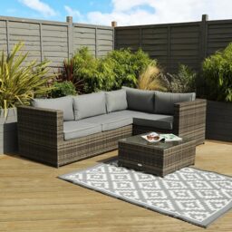 Charles Bentley 4 Seater Grey Rattan Corner Sofa Lounge Set - Wilko - thumbnail 6