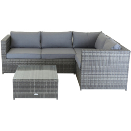 Charles Bentley 4 Seater Grey Rattan Corner Sofa Lounge Set - Wilko - thumbnail 4
