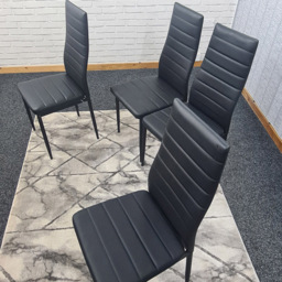 Kosy Koala Set of 4 Black Faux Leather Dining Chair - Size: 96 x 40 x 40cm - Wilko - thumbnail 4