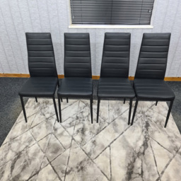 Kosy Koala Set of 4 Black Faux Leather Dining Chair - Size: 96 x 40 x 40cm - Wilko - thumbnail 7