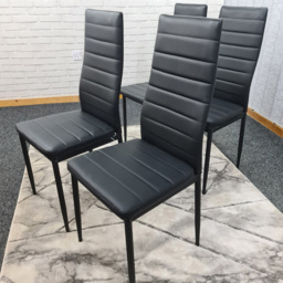Kosy Koala Set of 4 Black Faux Leather Dining Chair - Size: 96 x 40 x 40cm - Wilko - thumbnail 6
