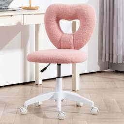 Portland Pink Armless Heart Office Chair - Size: 88 x 45 x 56cm - Wilko - thumbnail 1