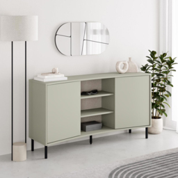 FWStyle Frem 2 Door Ash Green Curved Sideboard - Size: 81 x 150 x 40cm - Wilko - thumbnail 7