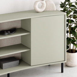 FWStyle Frem 2 Door Ash Green Curved Sideboard - Size: 81 x 150 x 40cm - Wilko - thumbnail 6