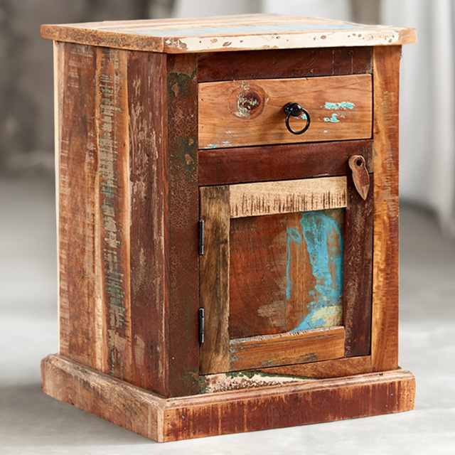 Brooklyn Camea Single Door Single Drawer Wooden Bedside Table - Size: 2 Drawer - Brown - Wilko - image 1
