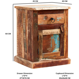 Brooklyn Camea Single Door Single Drawer Wooden Bedside Table - Size: 2 Drawer - Brown - Wilko - thumbnail 5