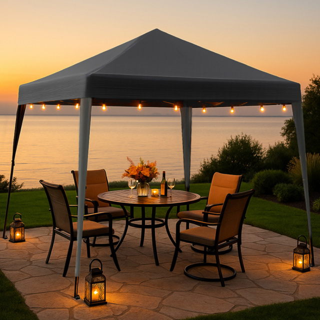 Home Source 2 x 2m Grey Easy Up Garden Outdoor Gazebo with Bag - Size: 240 x 200 x 200cm - Multi - Wilko - image 1