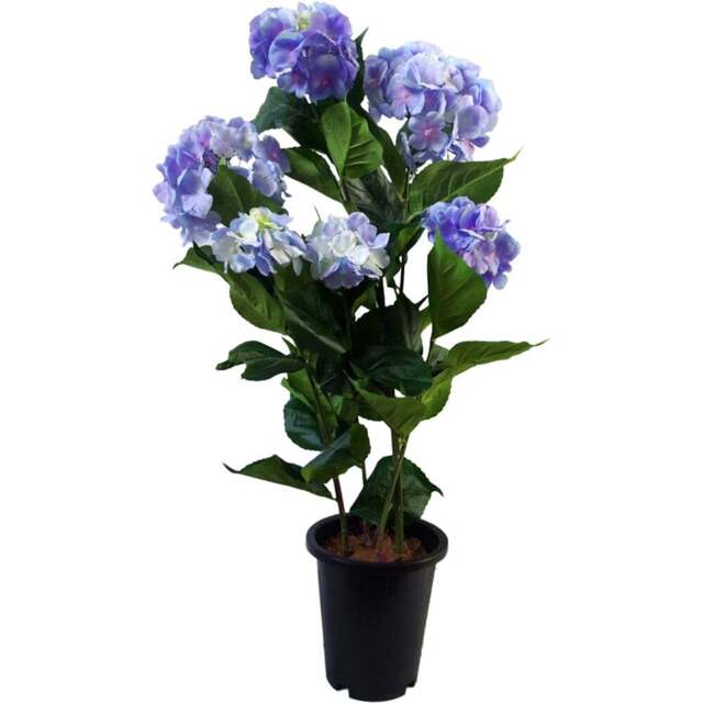 Botanik Blue Hydrangea Bush Artificial Plant in Pot 3ft - Size: 90 x 40 x 40cm - Wilko - image 1