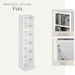 tectake Juliane 6 Shelf White CD Shelf - Size: 90 x 21 x 20cm - Wilko - thumbnail 7