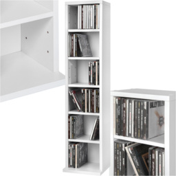 tectake Juliane 6 Shelf White CD Shelf - Size: 90 x 21 x 20cm - Wilko - thumbnail 3