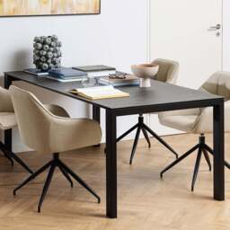 Florence Brentford Ceramic 6 Seater Dining Table Matt Black - Furniture To Go - Wilko