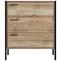 Hoxton 3 Drawer Oak Effect Chest of Drawers - Brown - LPD Home - Wilko - thumbnail 4