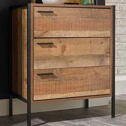 Hoxton 3 Drawer Oak Effect Chest of Drawers - Brown - LPD Home - Wilko - thumbnail 1