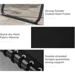 Outsunny Set of 2 Black Foldable Cot Sun Lounger - Size: 1 Seater - Wilko - thumbnail 6