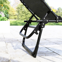 Outsunny Set of 2 Black Foldable Cot Sun Lounger - Size: 1 Seater - Wilko - thumbnail 4