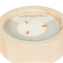 Cocoa Butter Wooden Candle  - Cream - Wilko - thumbnail 4
