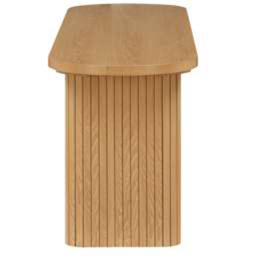 Birlea Axel 2 Seater Oak Oval Fluted Dining Bench - Brown - Wilko - thumbnail 5