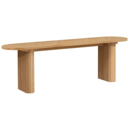 Birlea Axel 2 Seater Oak Oval Fluted Dining Bench - Brown - Wilko - thumbnail 3