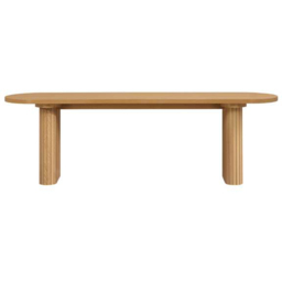Birlea Axel 2 Seater Oak Oval Fluted Dining Bench - Brown - Wilko - thumbnail 4
