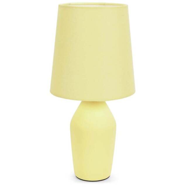 ValueLights Arlo Sunshine Yellow Shade Ceramic LED Table Lamp - Size: 36.5 x 18 x 18cm - Wilko - image 1