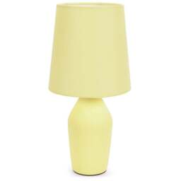 ValueLights Arlo Sunshine Yellow Shade Ceramic LED Table Lamp - Size: 36.5 x 18 x 18cm - Wilko
