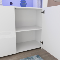Vida Designs Nova 2 Door White LED Sideboard - Size: 35 x 107 x 97cm - Wilko - thumbnail 6