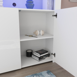 Vida Designs Nova 2 Door White LED Sideboard - Size: 35 x 107 x 97cm - Wilko - thumbnail 5