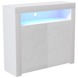 Vida Designs Nova 2 Door White LED Sideboard - Size: 35 x 107 x 97cm - Wilko - thumbnail 3