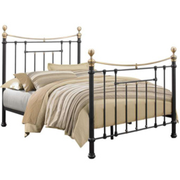 Bronte King Size Black and Antique Brass Metal Bed Frame - Birlea - Wilko - thumbnail 3