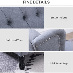 Portland Light Grey Button Tufted Recliner Chair with Footrest - Size: Single - Wilko - thumbnail 7