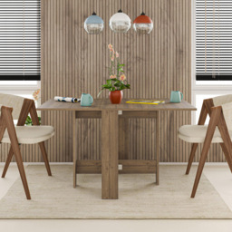 Decortie Artemio Modern Multipurpose Foldable Dining Table Dark Oak - Size: 4 Seater - Brown - Wilko - thumbnail 6