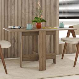 Decortie Artemio Modern Multipurpose Foldable Dining Table Dark Oak - Size: 4 Seater - Brown - Wilko - thumbnail 1