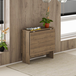 Decortie Artemio Modern Multipurpose Foldable Dining Table Dark Oak - Size: 4 Seater - Brown - Wilko - thumbnail 5